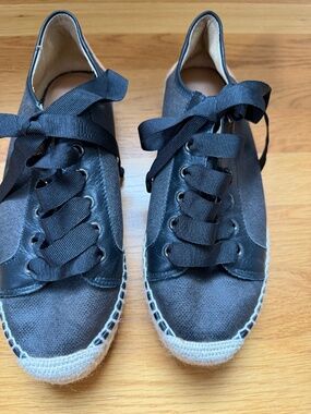Manebí black ribbon lack-up espadrille sneaker 9M